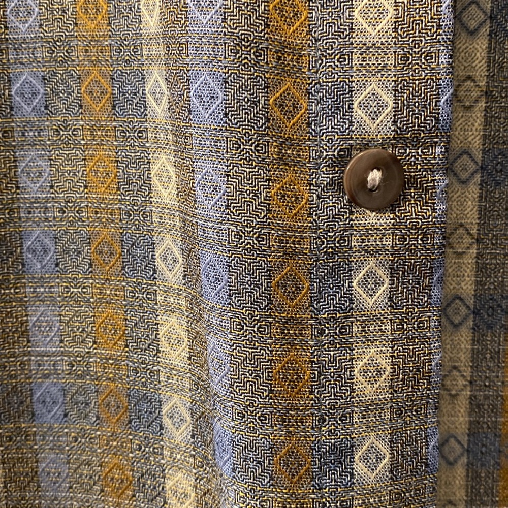 Jhane Barnes Men’s Blue Transpose Patterned Multi-Colored Button-Down Shirt - Picture 9 of 16